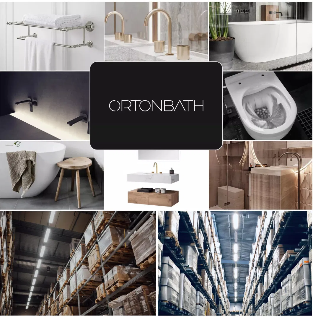 Ortonbath New Design Slim Single Lever Gold Deck Mount Consealed Brass Body Bathroom Hand Basin Mixer Faucet Tap