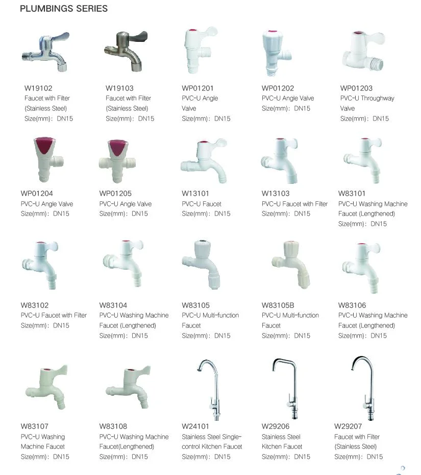 Lesso White Color Washing Machine Faucet Durable PVC Taps