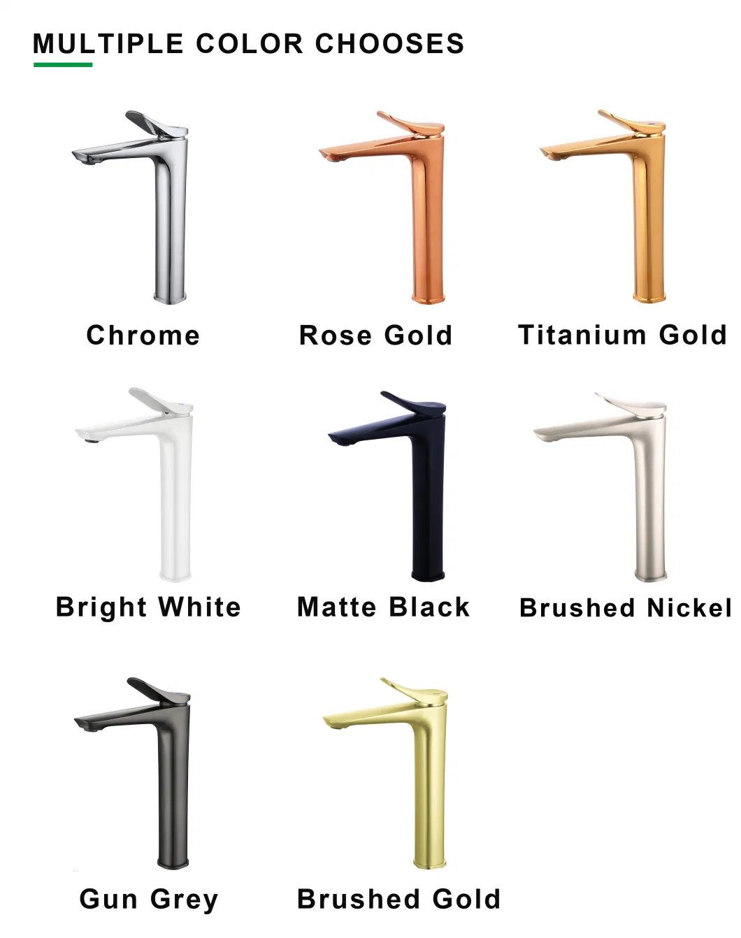 Modern Style Gun Gary Hot and Cold Copper Long Bathroom Tap