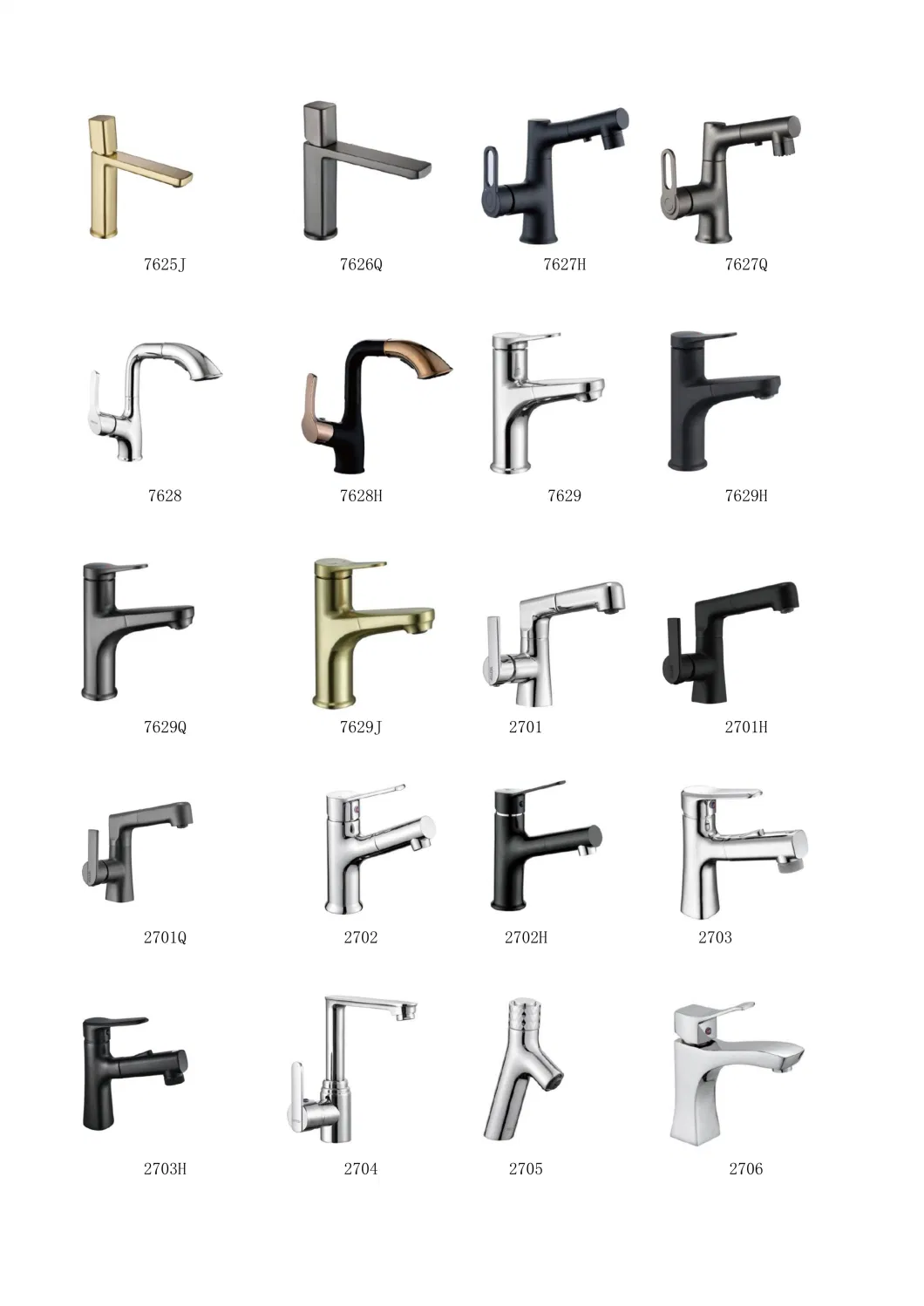 Luxury China Faucet Manufacturer Brushed Gun Color Copper Wash Basin Tap Brass Water Sink Tap