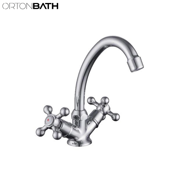 Ortonbath New Design Slim Single Lever Gold Deck Mount Consealed Brass Body Bathroom Hand Basin Mixer Faucet Tap