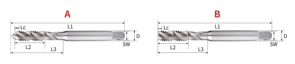 CNC Tool Helix Tap DIN JIS Standard HSS Fluted Ticn-Al Spiral Tap