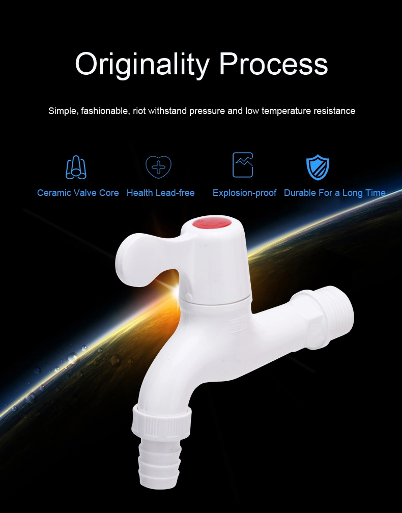 Lesso White Color Washing Machine Faucet Durable PVC Taps