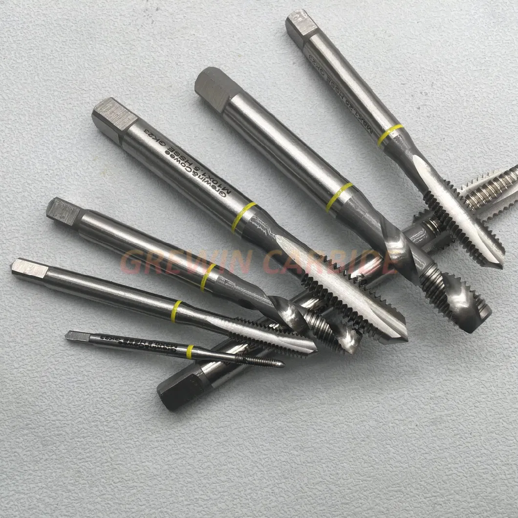 Gw Wholesale HSS M35 DIN371/376 Spiral Point Screw Milling Machine Threading Taps with Yellow Ring for Nonferrous Metal Light Metal