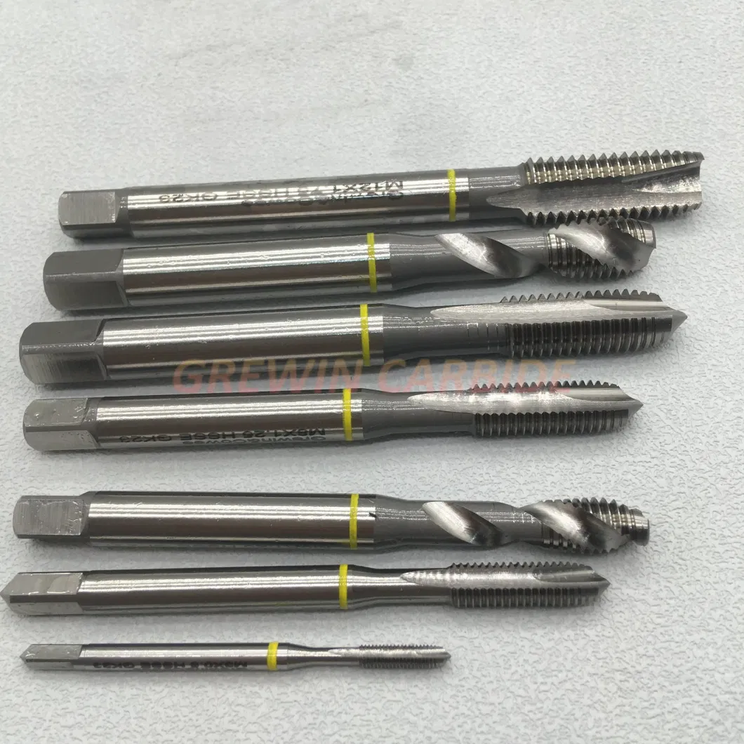 Gw Wholesale HSS M35 DIN371/376 Spiral Point Screw Milling Machine Threading Taps with Yellow Ring for Nonferrous Metal Light Metal