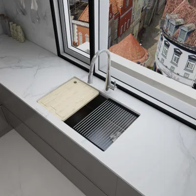 Diseño Nórdico moderno de lujo de alta calidad de acero inoxidable 304 saque el grifo de cocina de gran tamaño de la UPC