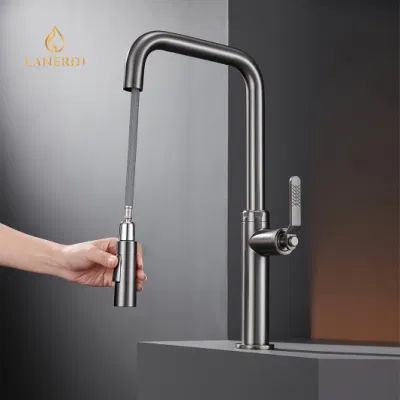 2023 Cocina grifo Cocina Pica grifo Cocina grifo sacar Pistola de latón Negro Cocina grifo Spray latón Sanitary Ware Cocina Grifo mezclador grifo