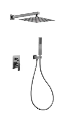  Juego de grifo de ducha empotrado Gun Gray 2 funciones duchas lluvia Ducha