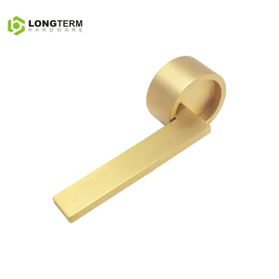 Fábrica Metal redondo Rosette moderno Negro latón Acero aleación de zinc bloqueo Tirador de la puerta