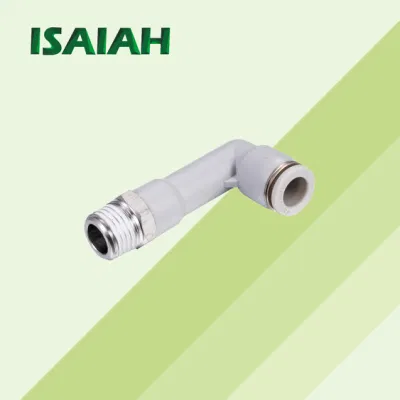 Cobre sin zinc Especificaciones conector neumático extendido de rosca macho tipo L de codo de aire Conexiones de manguera