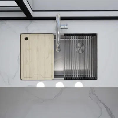 Diseño Nórdico moderno de lujo de alta calidad de acero inoxidable 304 saque el grifo de cocina de gran tamaño de la UPC