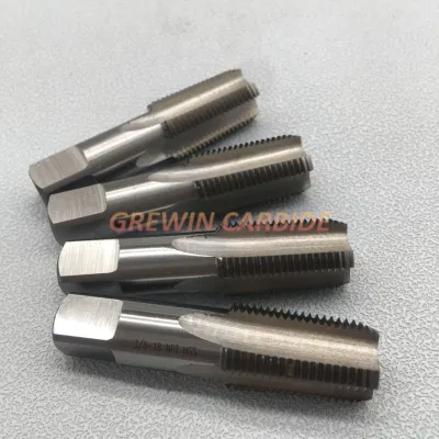 Grewin-Precio mayorista para tornillo de rosca de tubo HSS NPT Machos de roscar machos de roscar 1/16 1/8 1/4 3/8 1/2 3/4 1 2 3 4 pulgadas Tamaño estándar