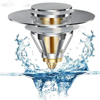  Lavabo Universal emergente tapón Tapón de vaciado de disipador de 1.06-1.96&prime; &prime; Filtro de vaciado de lavabo del baño de latón con cesta