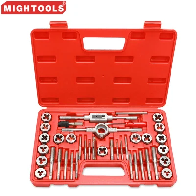  Juego de machos de roscar y matrices Premium de 40 piezas, roscas métricas de tornillo M3, M4, M5, M6, M7, M8, M10, M12, tanto de tipo grueso como fino