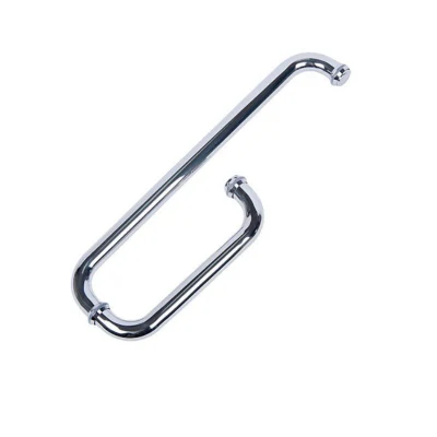 Tipo de tubo redondo de acero inoxidable baño personalizado de empuñadura de puerta corrediza de aleación de cinc cromo coja la barra de tiro y empuñadura de puerta ras