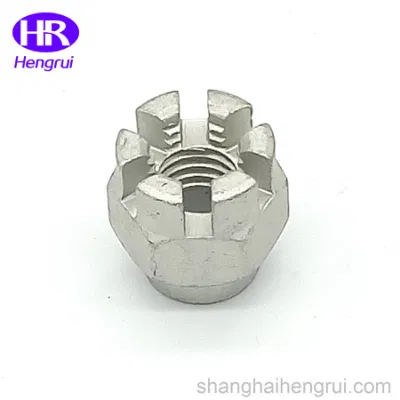  IFI Estándar rosca gruesa Acero inoxidable acabado Magni hexagonal ranurado Tuerca