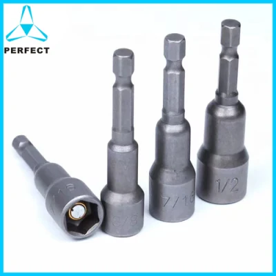  1/4&quot; X 1-7/8&quot; Cambio rápido de vástago hexagonal de la tuerca magnética Juego de llaves de punta de vaso de destornillador de tuerca de 1/4 pulgadas para taladro O destornillador inalámbrico