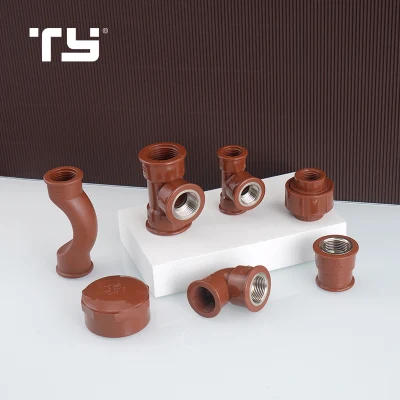  Suministro de fontanería conector macho rojo PN16 PPH racor de tubo de plástico