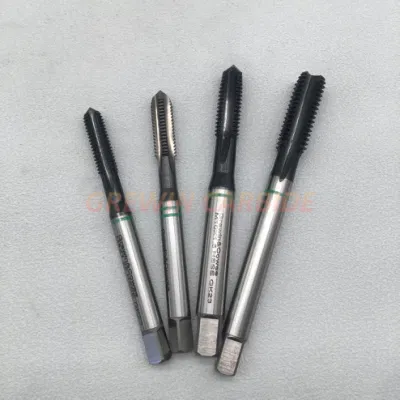 Grewin-Wholesale Precio de punta de acero de alta velocidad Tap de punta espiral Tap recto con anillo verde DIN371 DIN 376 HSSE HSS-PM machos de máquina para fundición de hierro, aluminio