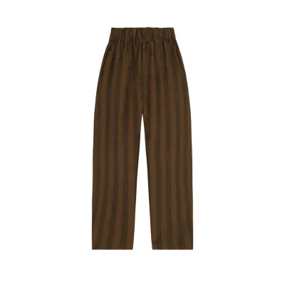 Pantalón recto de cintura MEDIA para mujer con cintura suelta de rayas personalizadas