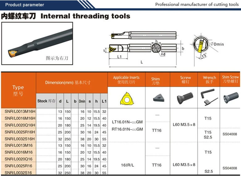 Zhuzhou Sant Cutting Tools High Precision Indexable Internal Threading Toolholder