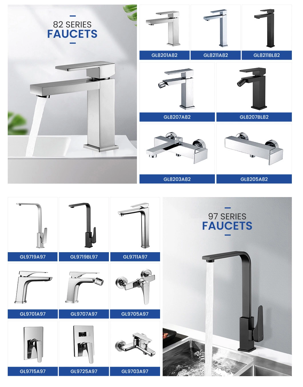 Great Tall Bathroom Faucet Suppliers OEM Customized Unique Bathroom Faucets Gl32103A321 Single Lever Bath Faucet China Built-in Diverter Large Bathtub Faucets