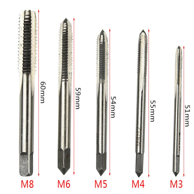 Threading Tools Hand Machine HSS Taps and Round Dies for Creating Tapping Screw M2 Spiral Flute Threading Taps HSS Threading Tap