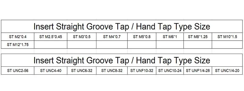 St M2*0.4 Hsse-M35 Insert Straight Groove Taps St M2 M2.5 M3 M4 M5 M6 M8 M10 M12 Machine Screw Thread Tap