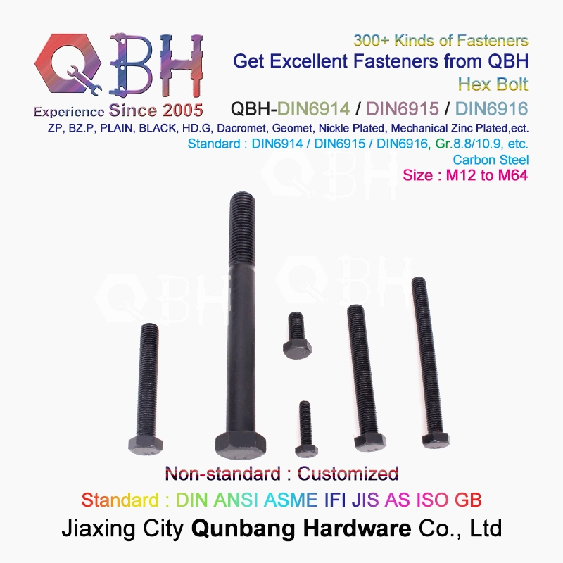 10%off DIN6914 Hex Bolt + DIN6915 Hex Nut + DIN6916 Washer M12-M64 Cl. 8.8/10.9 Construction Building Materials Fastener Fittings Steel Structure Assembled Set