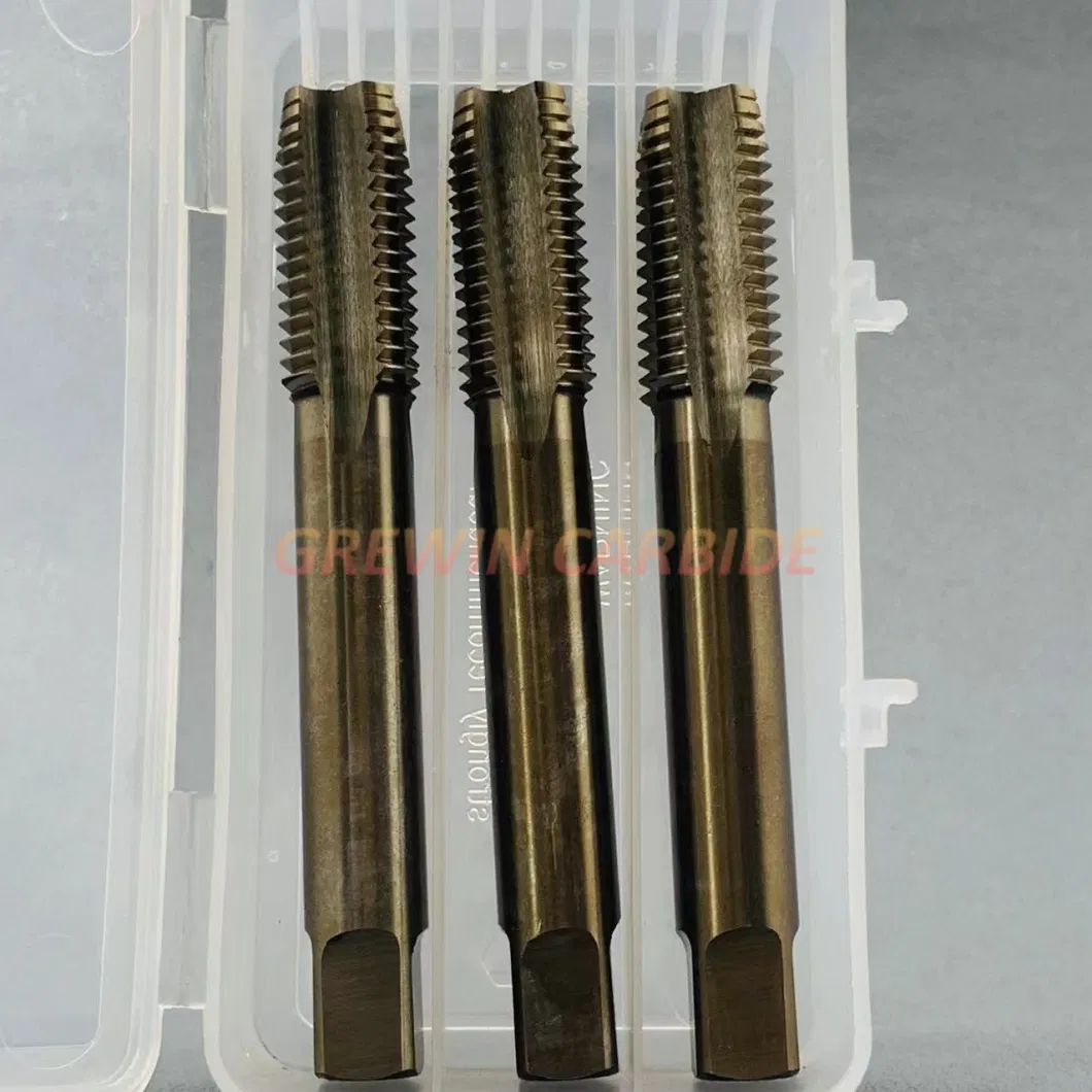 Grewin-Wholesale HSS M2 M35 DIN352 Hand Taps Straight Fluted 3 PCS/Set with Ox Coating