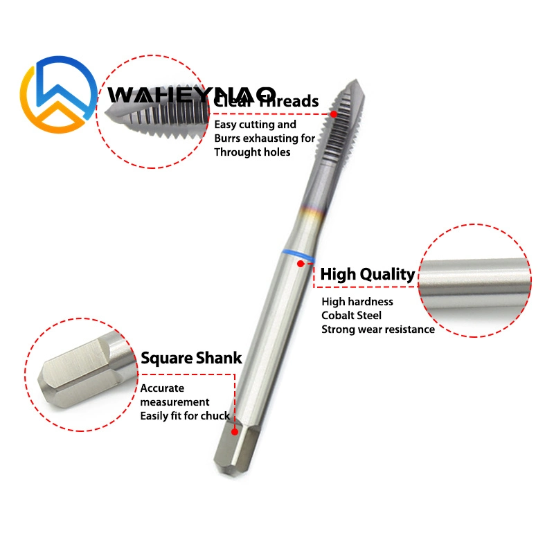 Waheynao DIN 371/DIN 376 HSS Machine Taps Solid Carbide Thread Tap for Steel