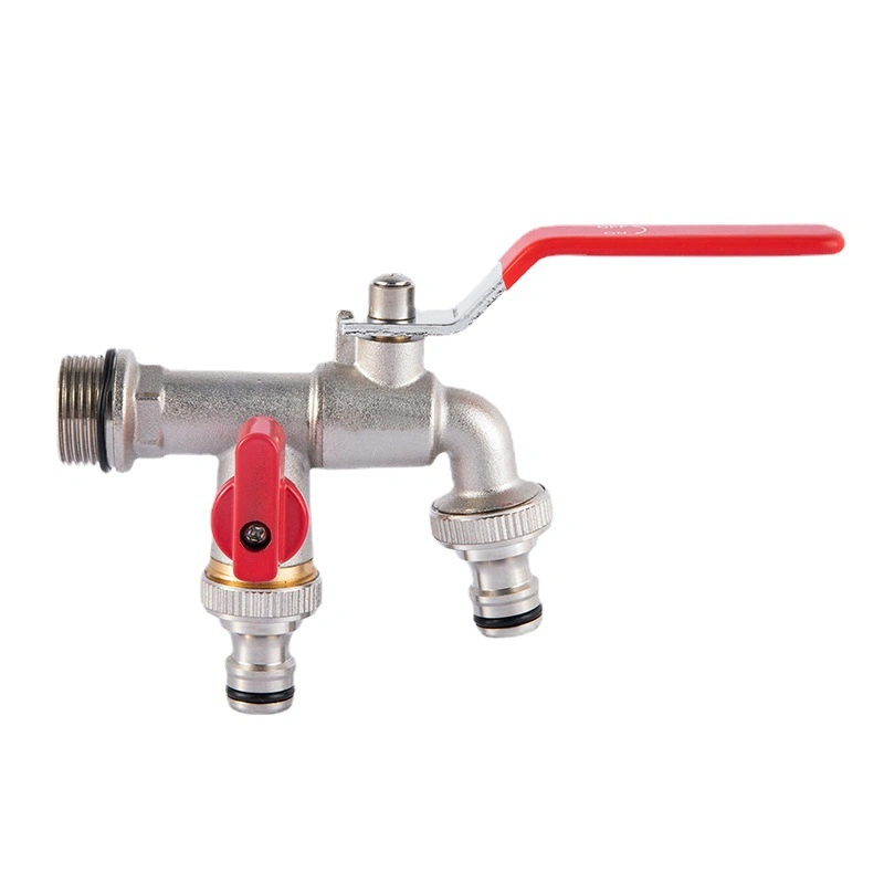 Brass Ball Valve Large Flow Faucet Used for Garden Hoses/Outdoor Antifreeze Tap/Washing Machines/Double Outlet Tap