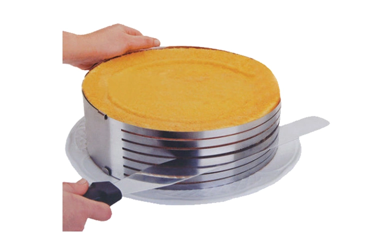 Manufactory Stainless Steel Baking Cake Mould Extendable Round Shape with Cutting Line