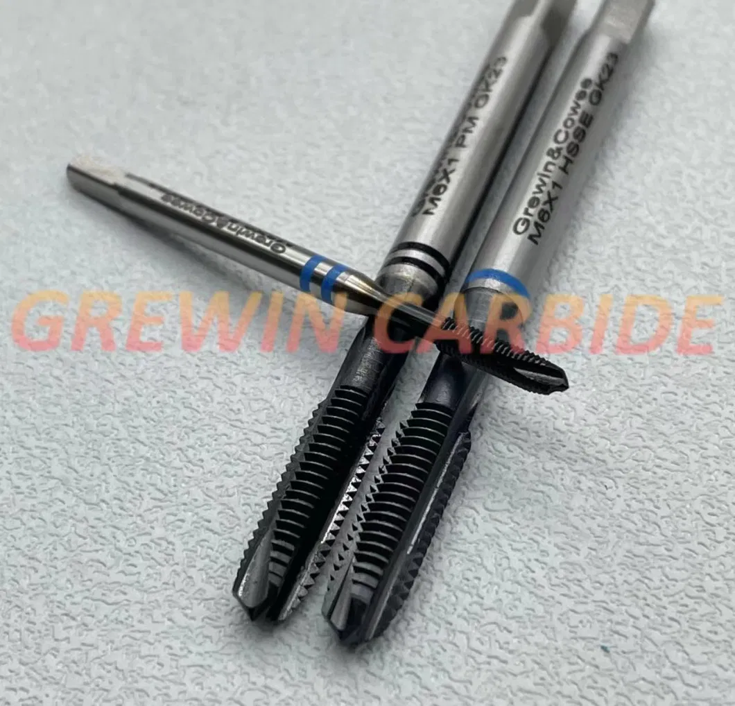 Grewin High Quality Tools CNC Machine Tools Hsse Spiral Point/ Tip Taps with Blue Ring for Stainless Steel