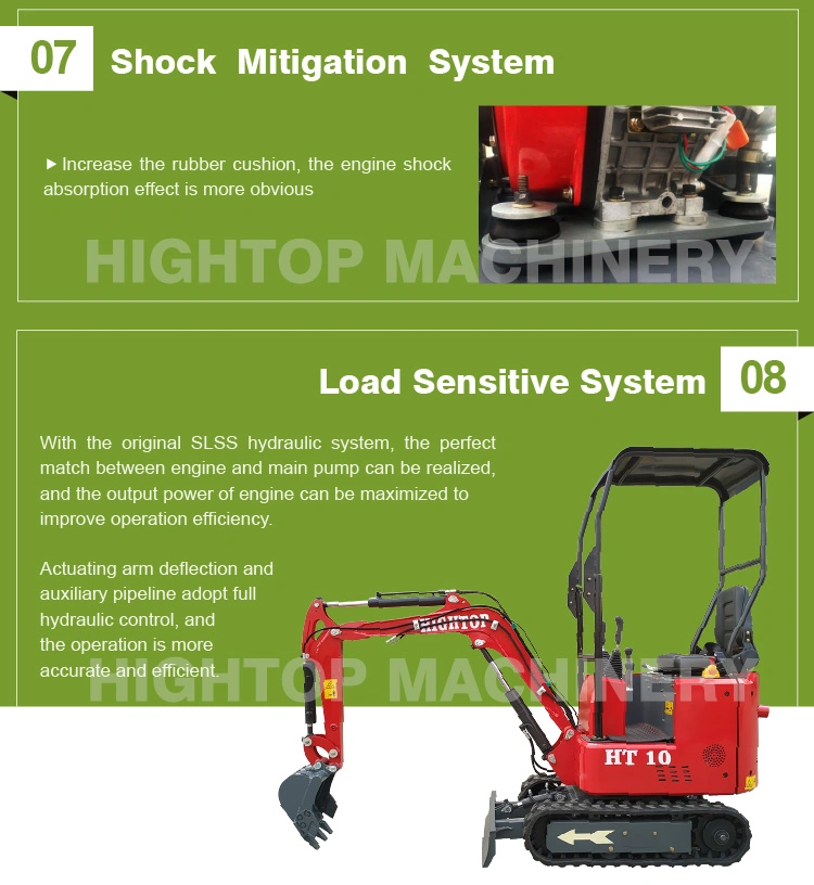 Home Use Mini Excavators 800 Kg with Assessoires Free Roof