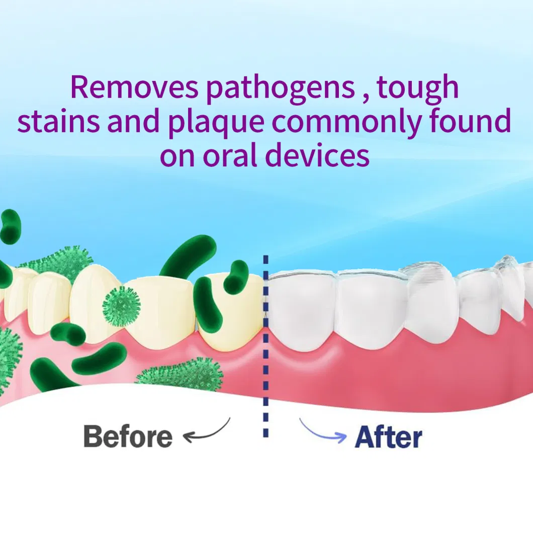 Remove Surface Stains Peppermint Eco Friendly Denture Cleansing Tablets with FDA