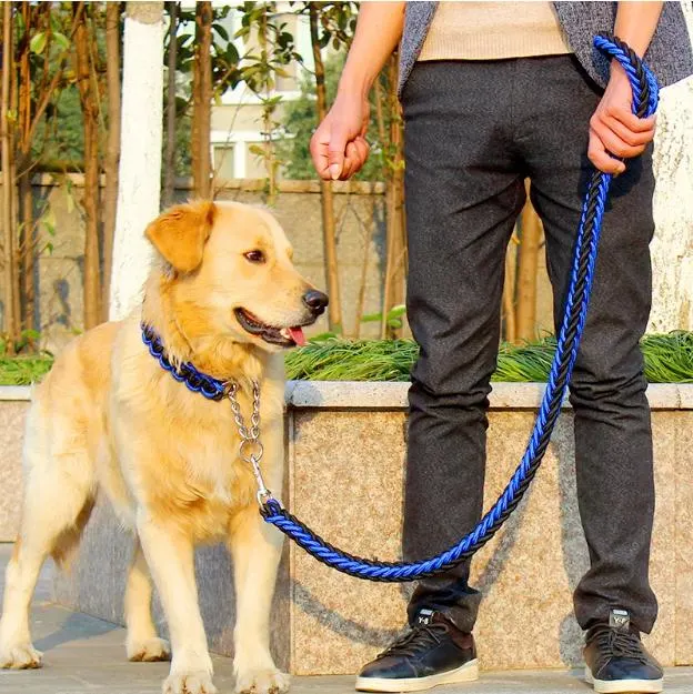 Strong Rope Dog Lead with Comfortable Padded Handle and Highly Reflective Threads Big Heavey Duty Rope Dog Leash