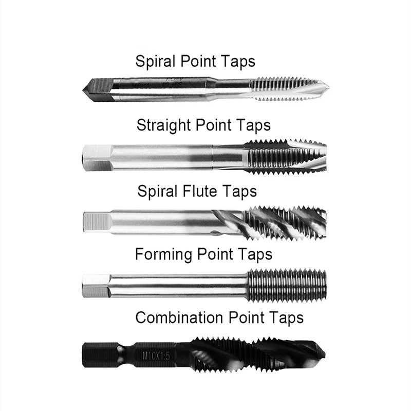 Spiral Point Machine Taps Metric M8 X 1.25 Thread, Ticn Coated HSS-M35 DIN371/376 Screw Milling Threading Tap