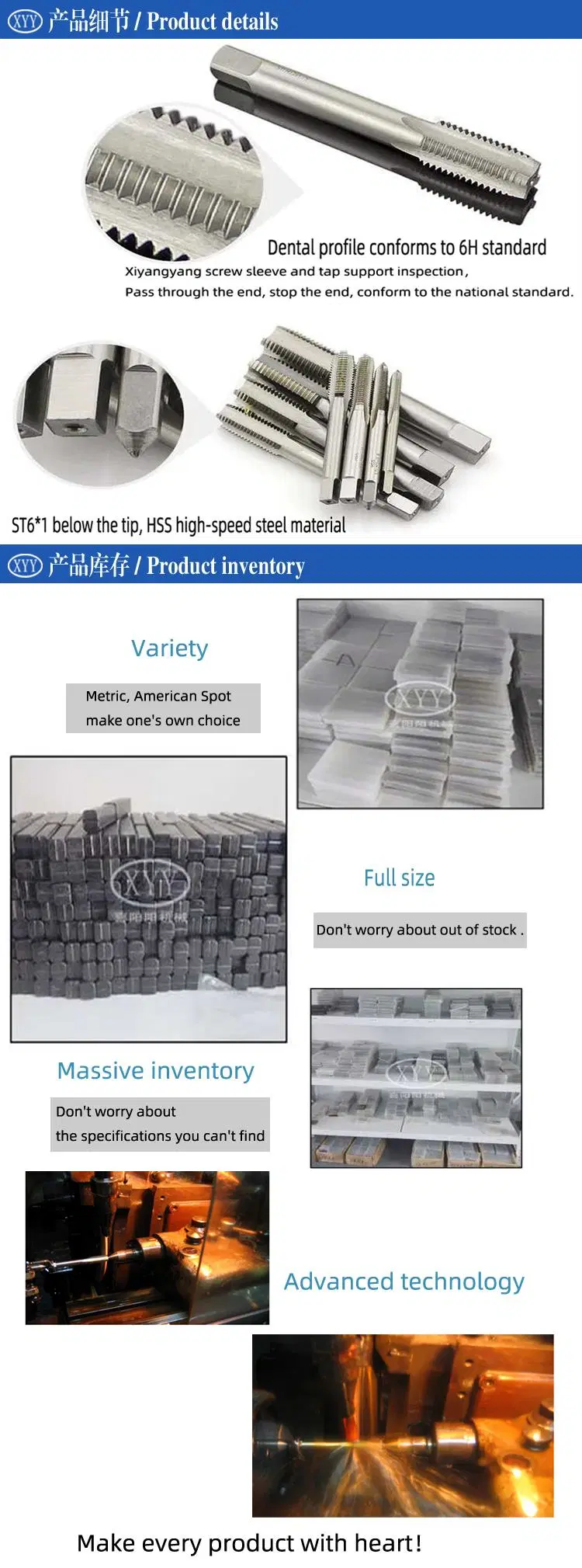 M22*2.5 HSS Spiral Screw Thread Insert Tap