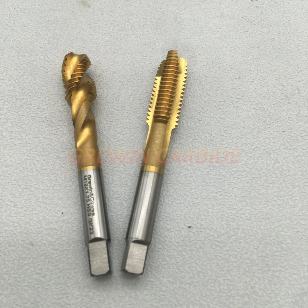 Grewin-Wholesale Price Hsse HSS-Pm HSS M35 Taps Straight Taps Spiral Tap Forming Taps M8*1.25 M10*1.5 M12*1.75 Machine Taps with Tin Coating