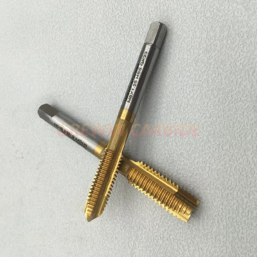 Grewin-Wholesale Price Hsse HSS-Pm HSS M35 Taps Straight Taps Spiral Tap Forming Taps M8*1.25 M10*1.5 M12*1.75 Machine Taps with Tin Coating