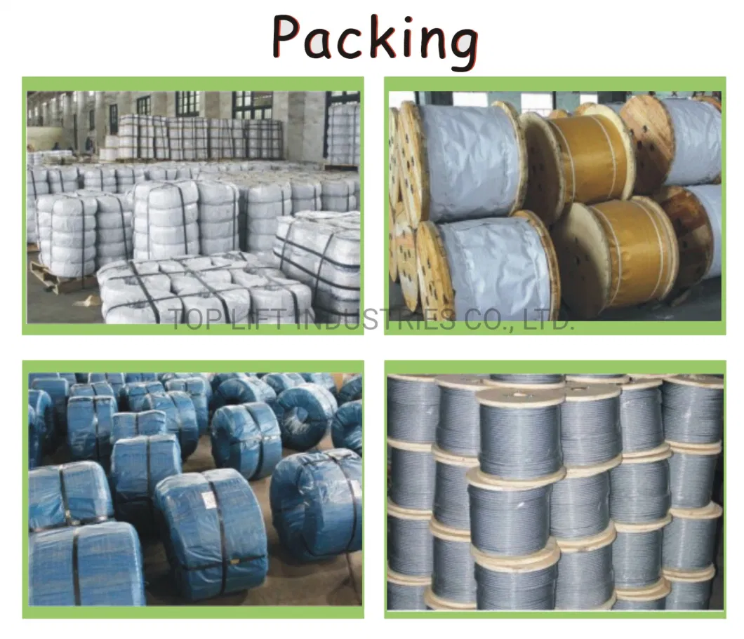 6X19+FC Galvanized / Ungalvanized Steel Wire Rope