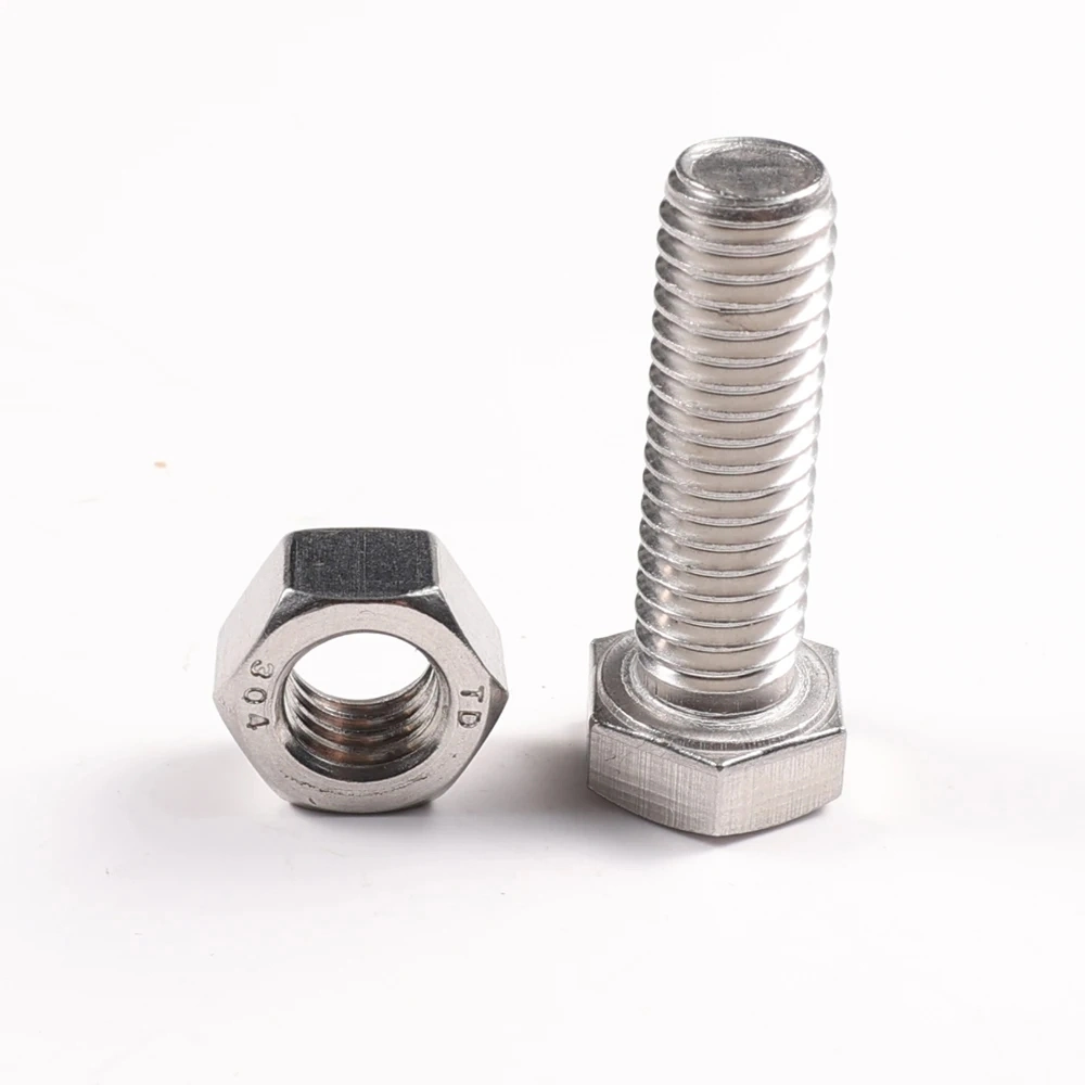 Instock Stainless Steel 304 Metric Hex Bolt and Nut and Washer Bolt Set