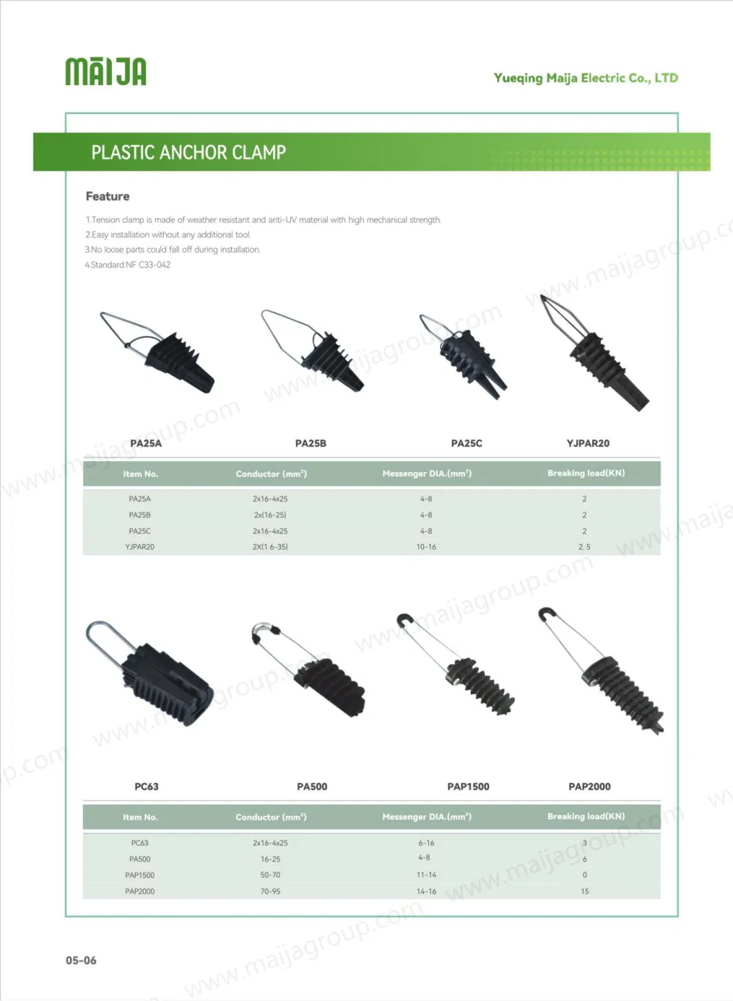 Low Voltage Tension Clamp, Dead End Clamp, Anchor Assembly for ABC Cable