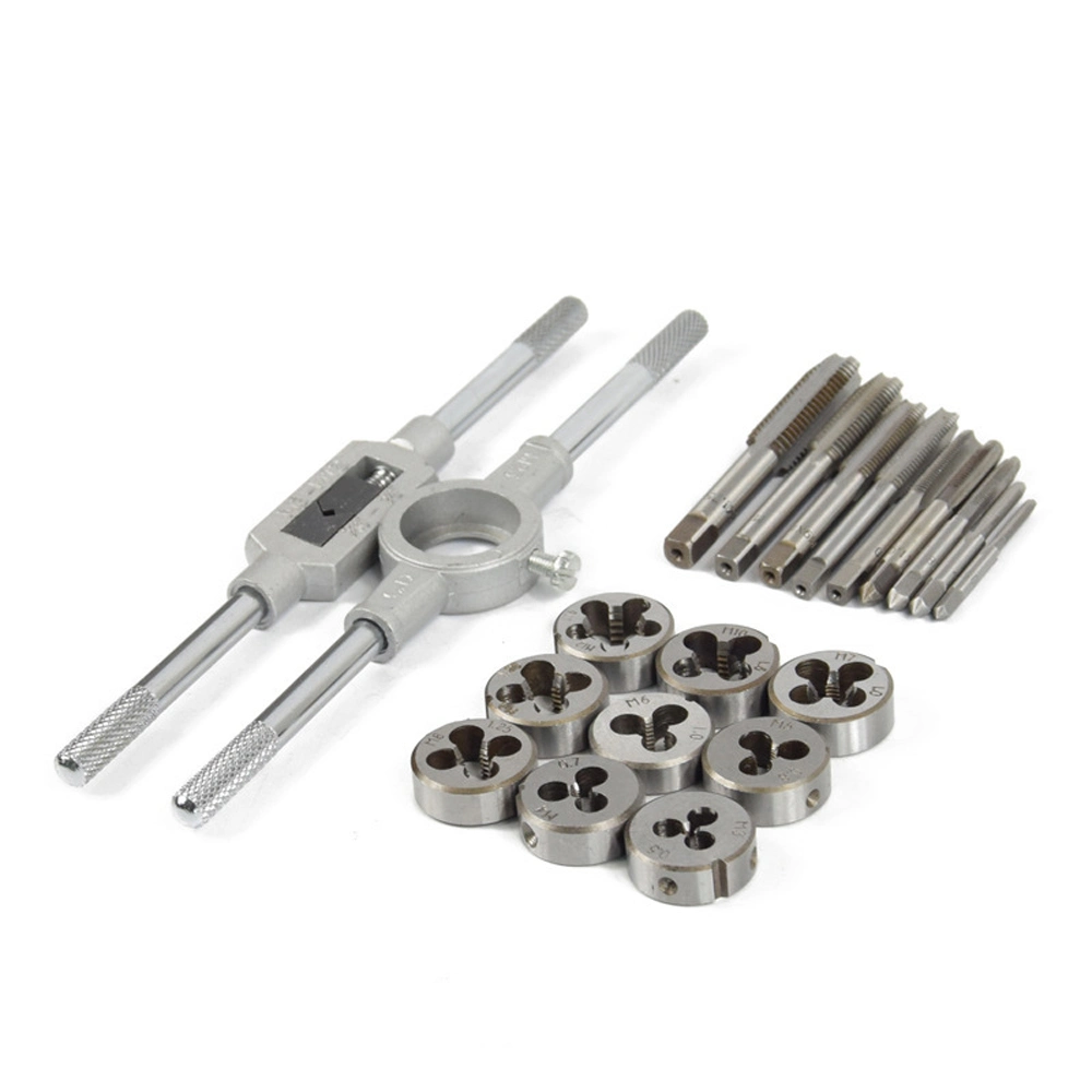 20PCS Metric M3-M12 Tap &amp; Die Sets Threading Tool with Wrench Handle for Threading