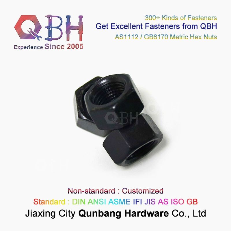 Qbh As1112 GB6170 Class 10 Zp Yzp HDG Black Metric Hex Nuts