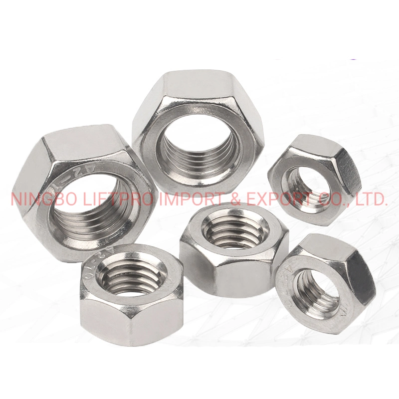 OEM Customized and Standard Size A2 A4 M12 M16 M8 M64 M32 SS304 SS316 Stainless Steel Hexagon / Hex Nut DIN934