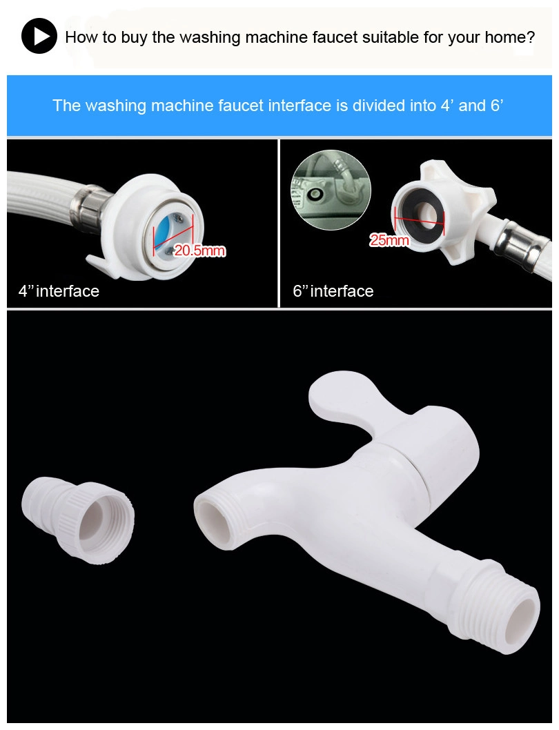 Lesso White Color Washing Machine Faucet Durable PVC Taps