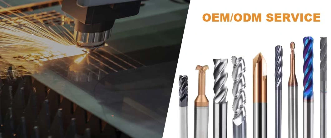 2/4 Flutes HRC70/ HRC65 High-Temperature Super Hard Ball Nose Square Coner Radius Solid Carbide End Milling CNC Cutter for Metal, Moulds, Die with Dark Coating