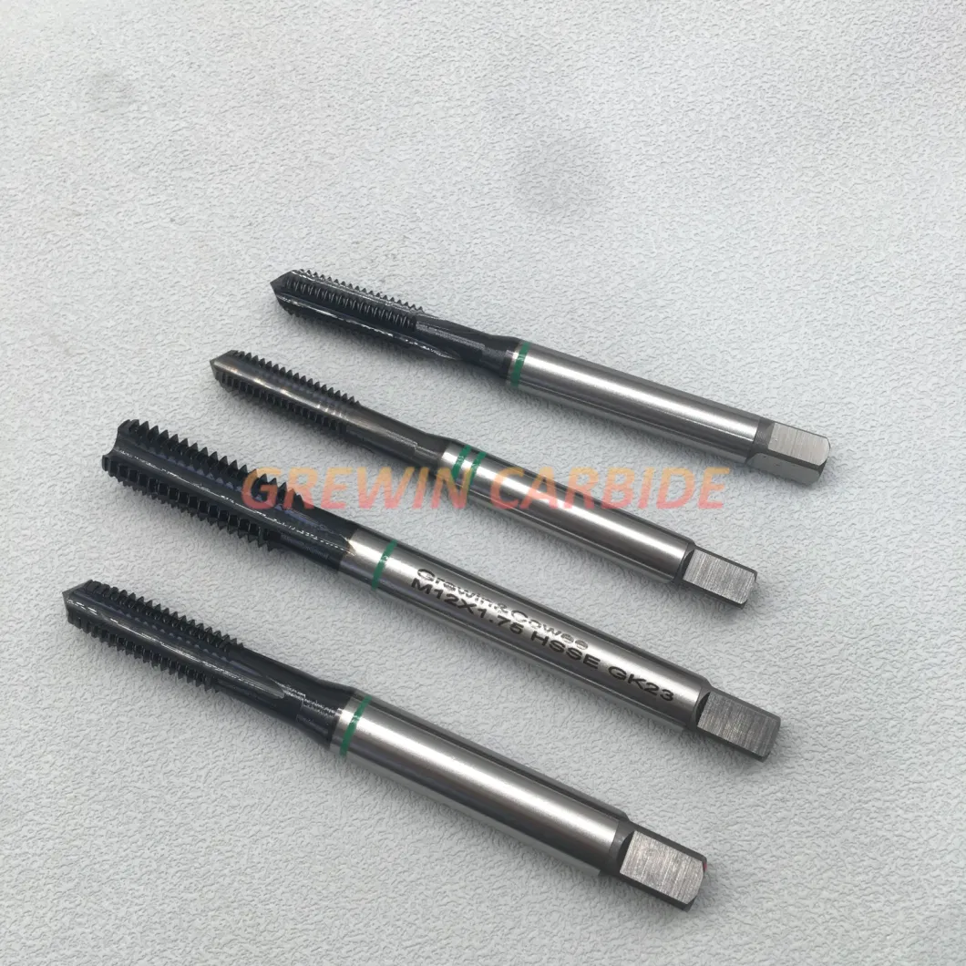 Grewin&Cowee-HSS Cutting Machine Tap Wholesaler Straight Flute Tap M3-M10 with Green-Ring for Processing Cast Iron
